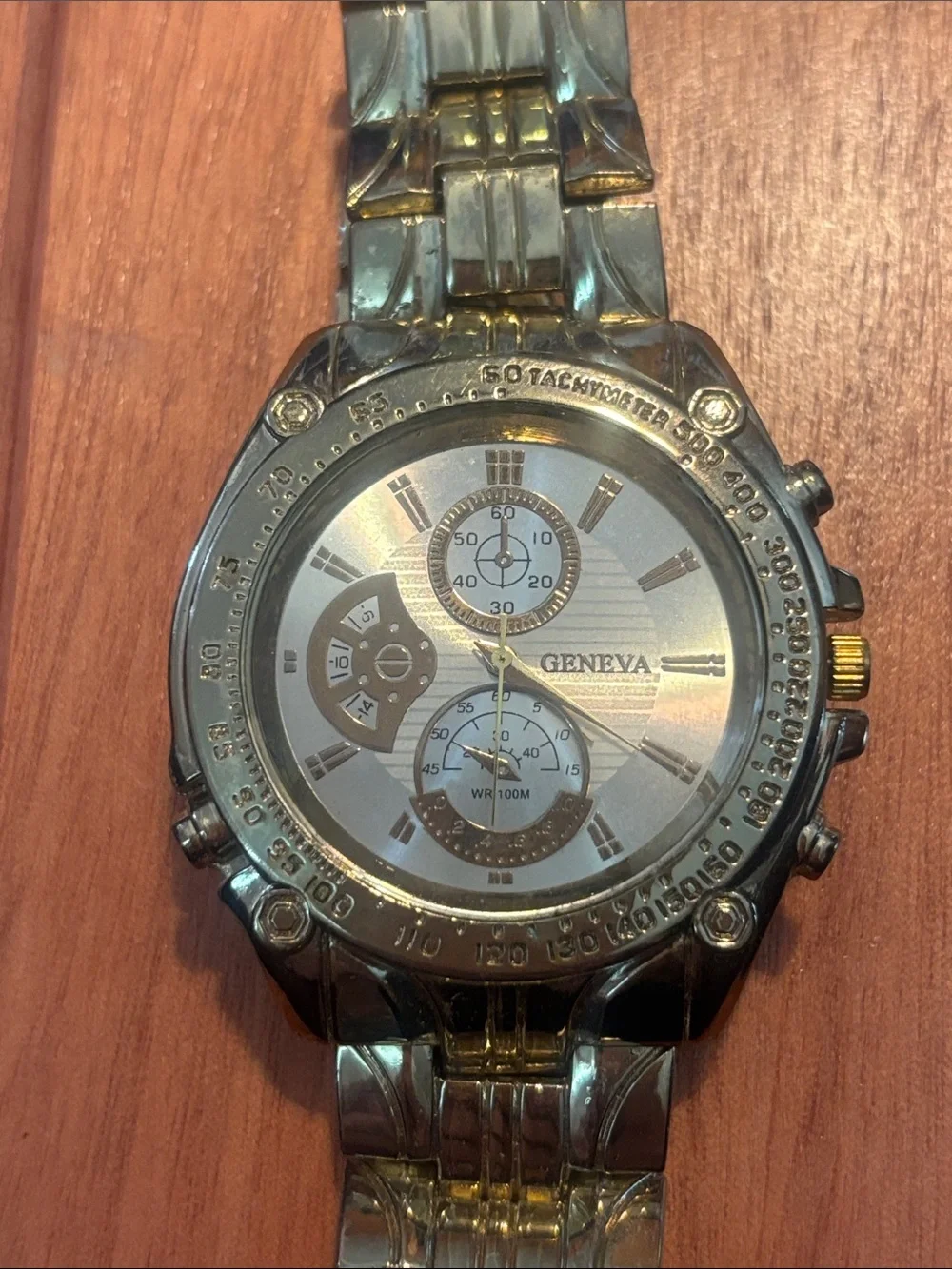 Geneva Gold and Silver-Tone Men's Bracelet Watch